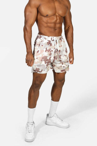 Men's Fast-Dry 5" Training Shorts - Khaki Camo