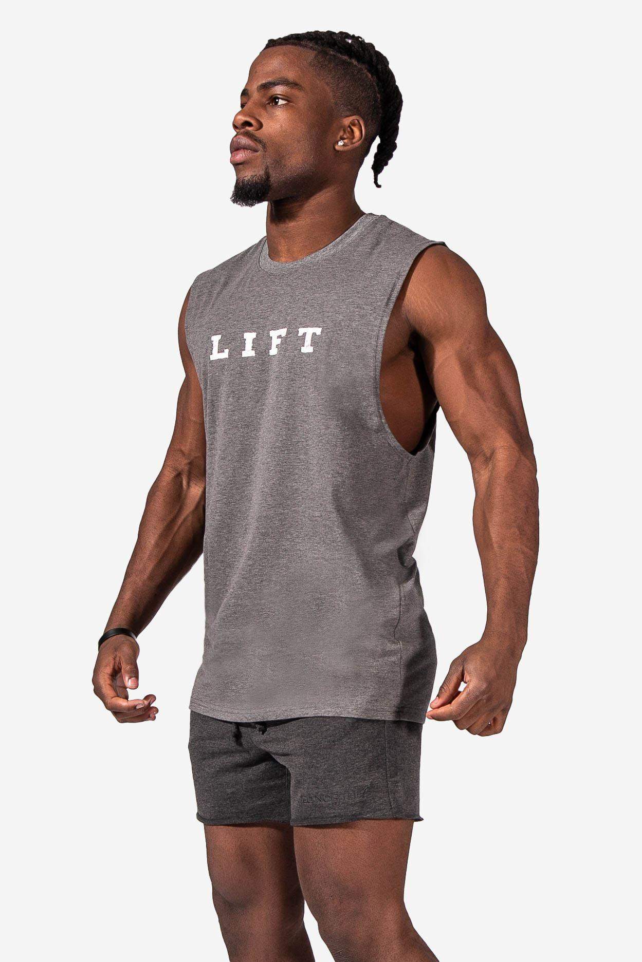 Men's Active Cut Off Sleeveless Tee - Gray (6569532784707)